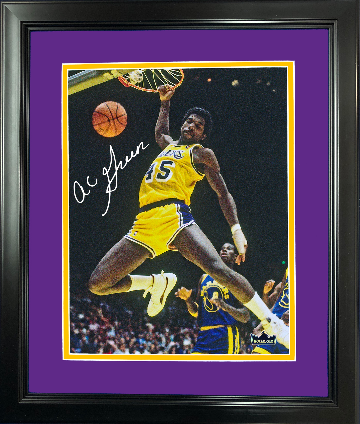 Framed A.C. Green Los Angeles Lakers Facsimile Laser Engraved Signature Auto 11"x14"Basketball Photo HOFSM Holo