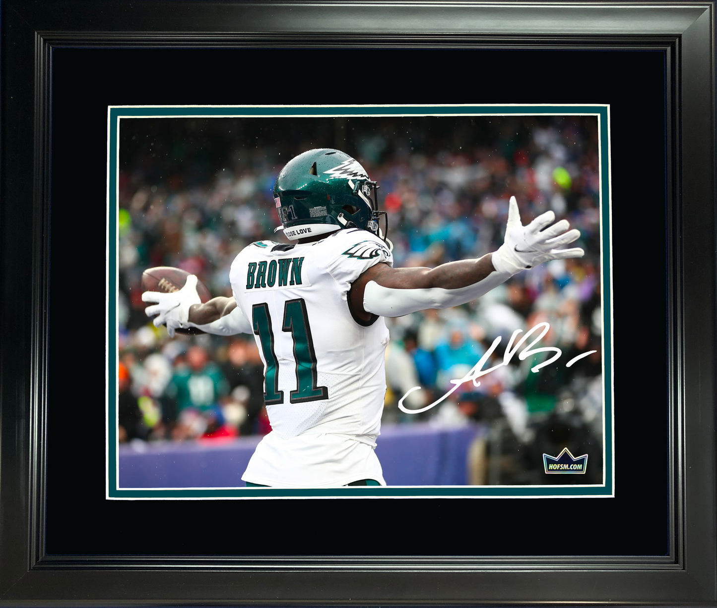 Framed A.J. Brown Philadelphia Eagles Facsimile Laser Engraved Signature Auto 11"x14"Football Photo HOFSM Holo