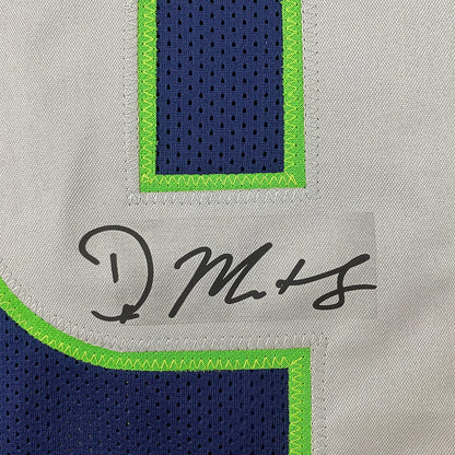 Framed Facsimile Autographed D.K. DK Metcalf 35x39 Seattle Blue Reprint Laser Auto Football Jersey Size Men's XL
