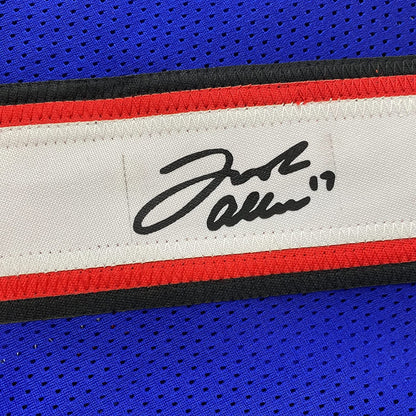 Framed Facsimile Autographed Josh Allen 35x39 Buffalo Blue Reprint Laser Auto Football Jersey Size Men's XL