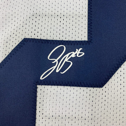 Framed Facsimile Autographed Saquon Barkley 35x39 Penn State White Reprint Laser Auto College Football Jersey