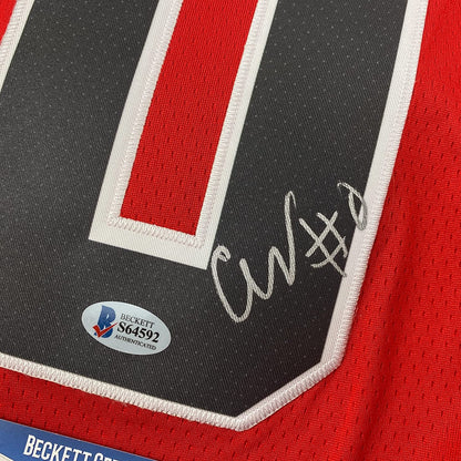 Framed Autographed/Signed Coby White 35x39 Chicago Red Basketball Jersey Beckett BAS COA