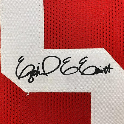Framed Facsimile Autographed Ezekiel Elliott 35x39 Ohio State Red Reprint Laser Auto College Football Jersey Size Men's XL