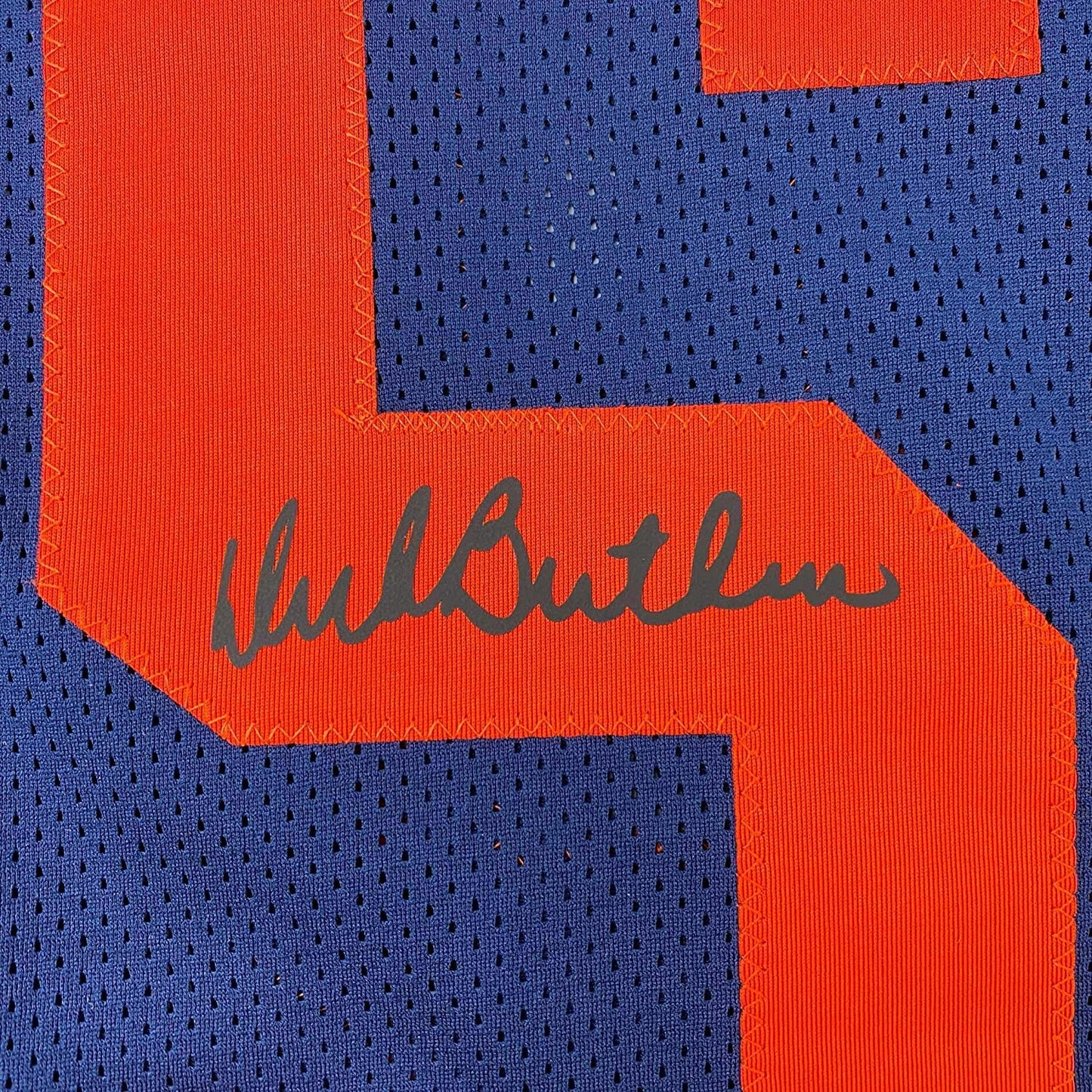 Framed Facsimile Autographed Dick Butkus 35x39 Illinois Blue Reprint Laser Auto College Football Jersey