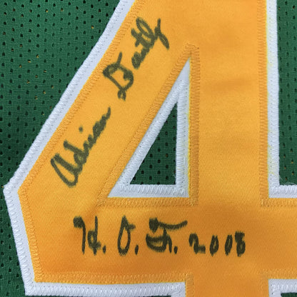 Autographed/Signed Adrian Dantley"HOF 2008" Utah Green Basketball Jersey JSA COA
