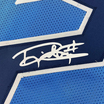 Framed Facsimile Autographed Derrick Henry 35x39 Tennessee Light Blue Reprint Laser Auto Football Jersey