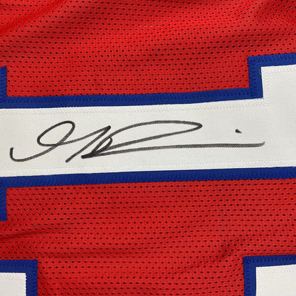 Framed Autographed/Signed Gabriel Gabe 35x39 Davis Buffalo Red Football Jersey Beckett BAS COA