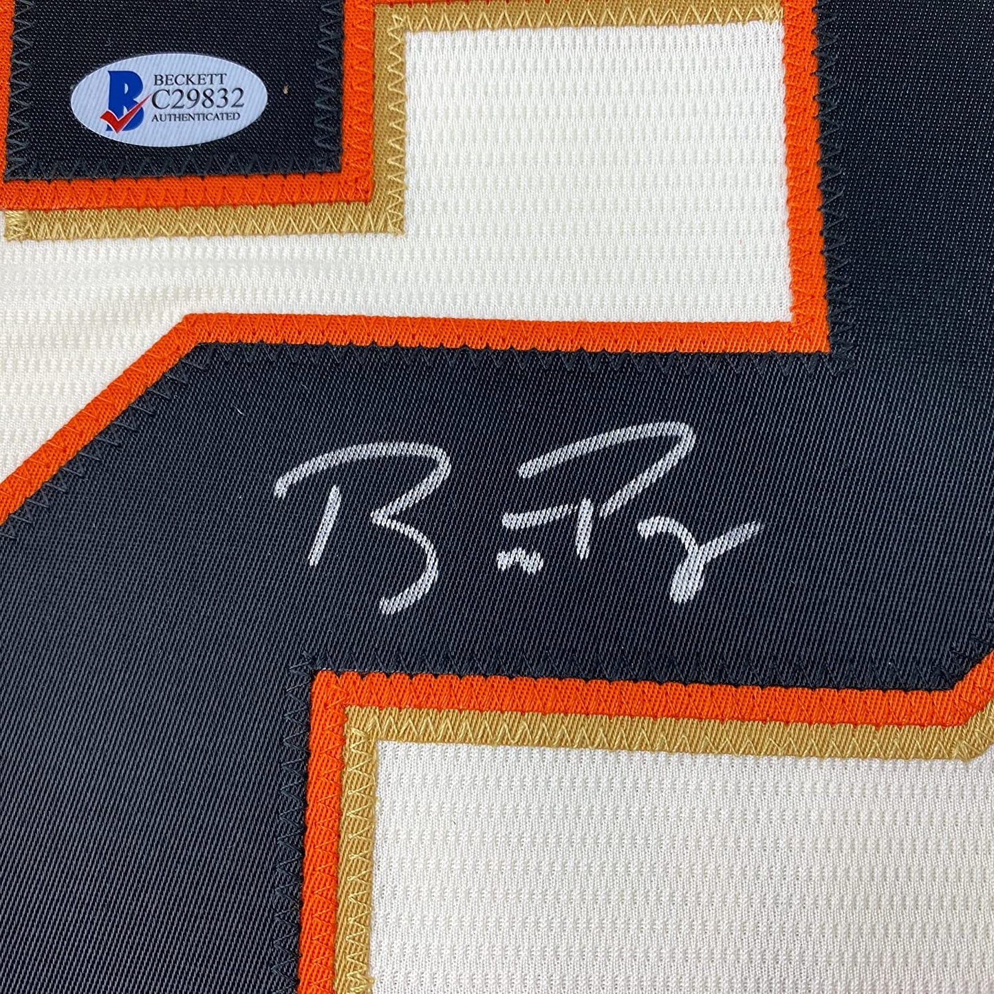 Framed Autographed/Signed Buster Posey 35x39 San Francisco Giants Cream Baseball Jersey Beckett BAS COA