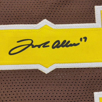 Framed Facsimile Autographed Josh Allen 35x39 Wyoming Brown Reprint Laser Auto College Football Jersey Size Men's XL