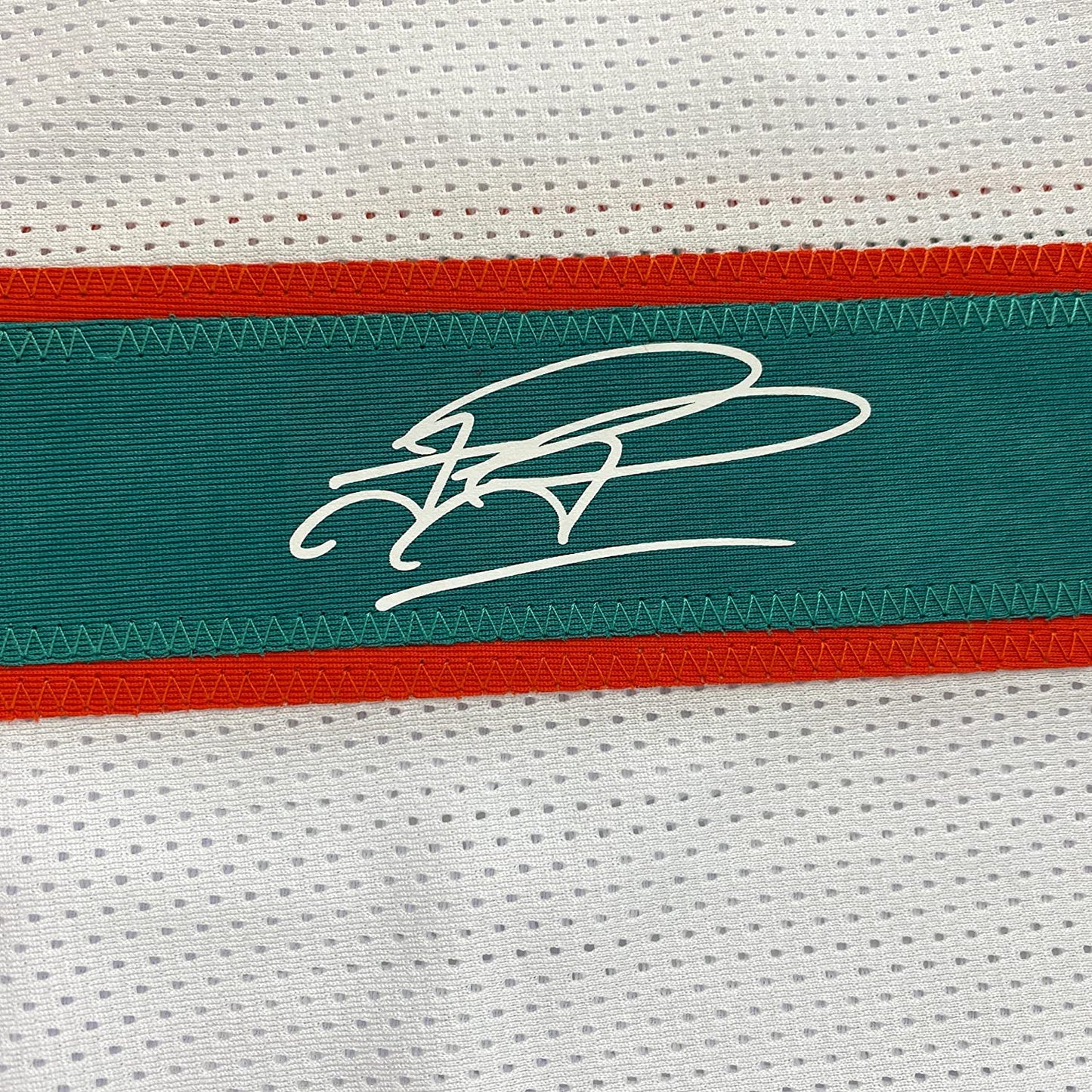 Framed Facsimile Autographed Tua Tagovailoa 35x39 Miami White Reprint Laser Auto Football Jersey