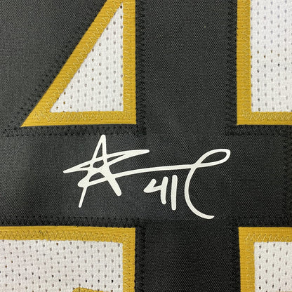 Framed Facsimile Autographed Alvin Kamara 35x39 New Orleans White Reprint Laser Auto Football Jersey