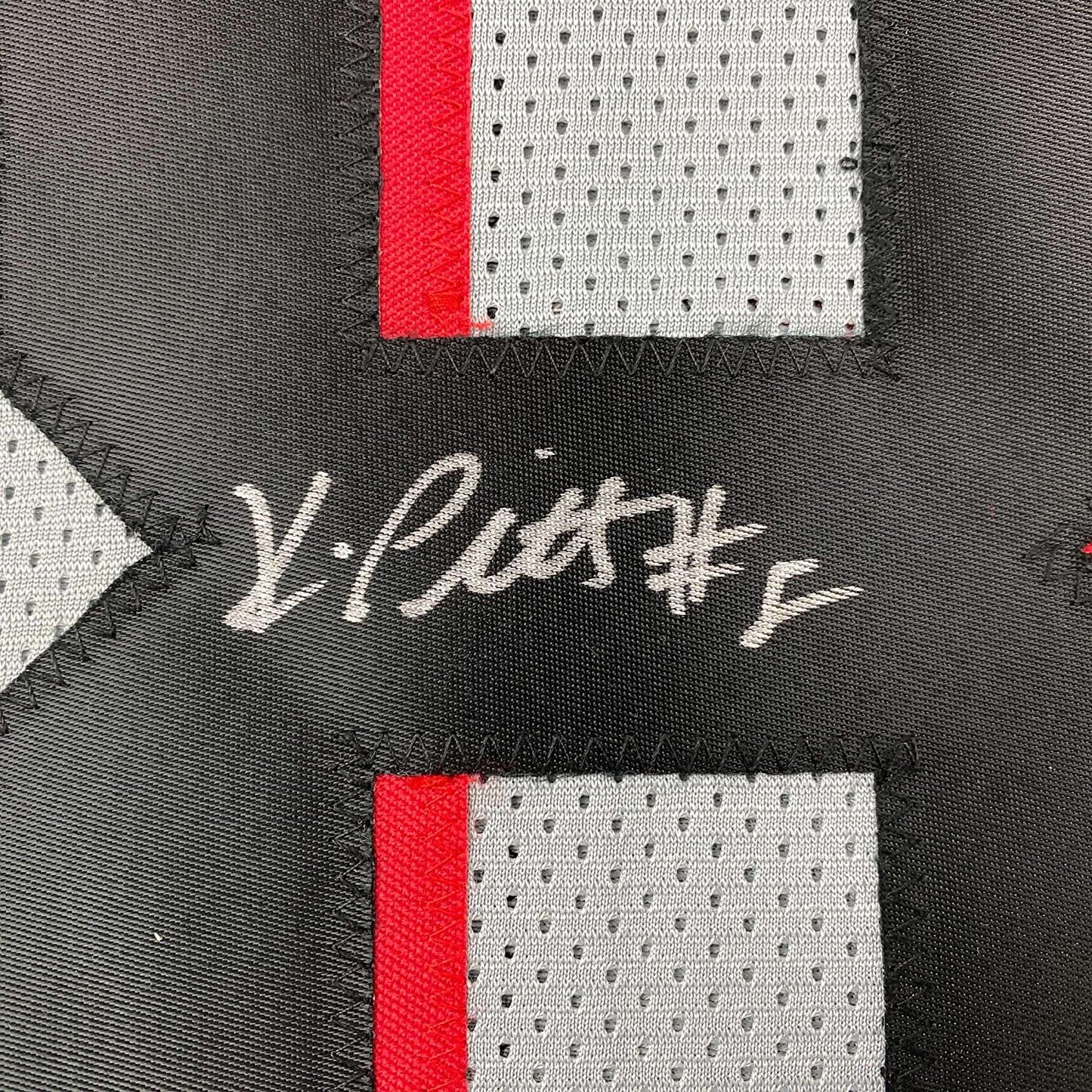 Framed Autographed/Signed Kyle Pitts 35x39 Atlanta Grey Football Jersey Beckett BAS COA