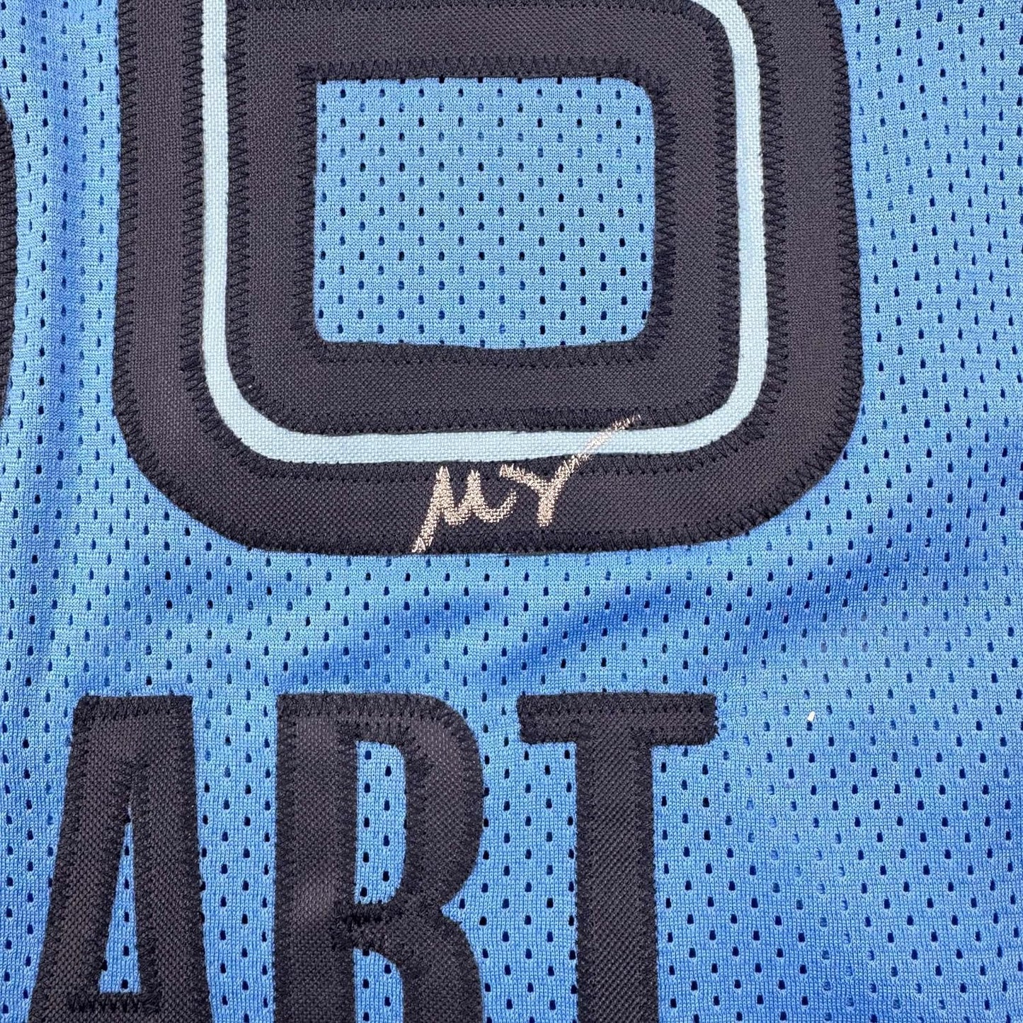 Framed Autographed/Signed Marcus Smart 35x39 Memphis Light Blue Basketball Jersey Beckett BAS COA