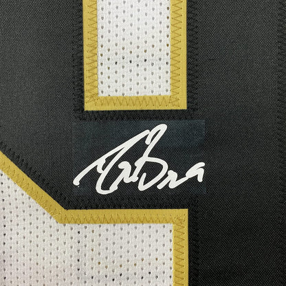 Framed Facsimile Autographed Drew Brees 35x39 New Orleans White Reprint Laser Auto Football Jersey