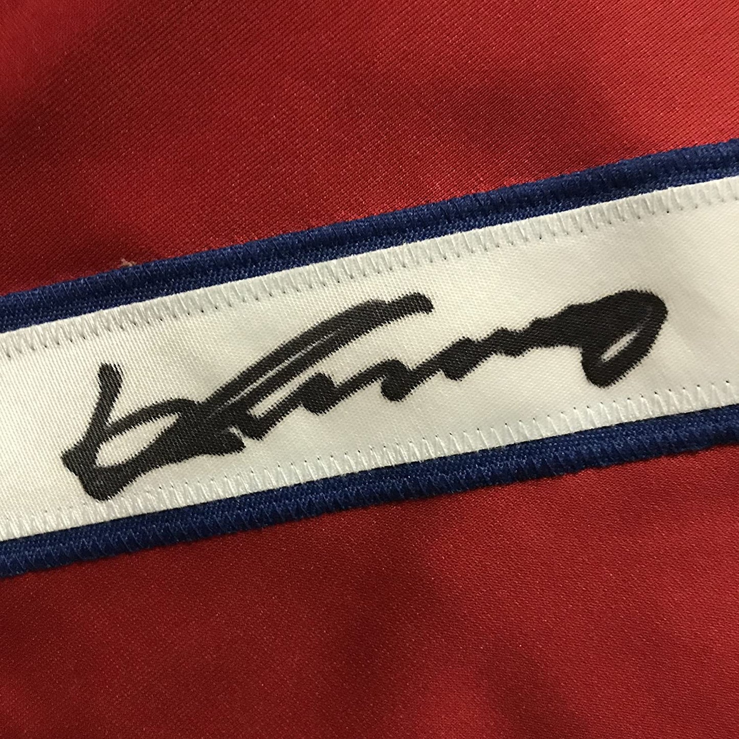 Autographed/Signed Vladimir Vlad Guerrero Montreal Red Baseball Jersey JSA COA