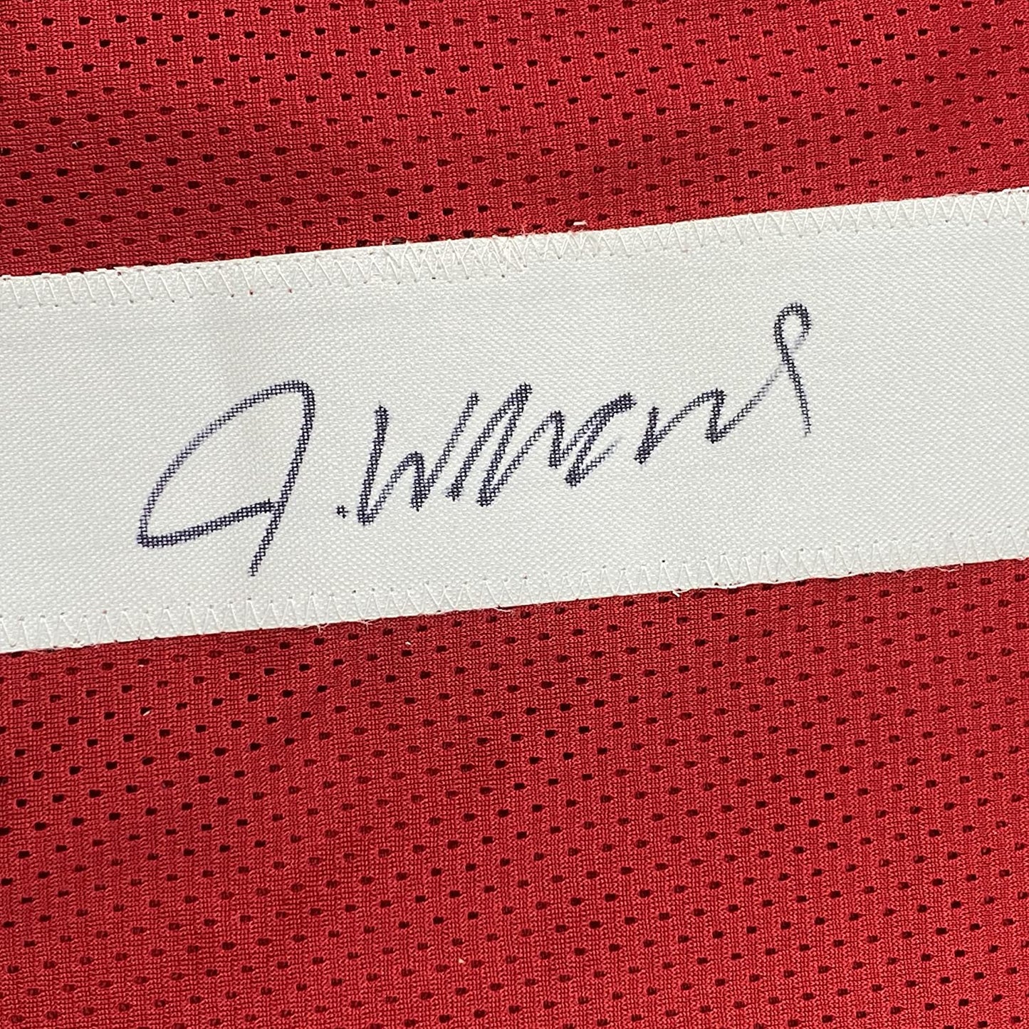 Framed Autographed/Signed Jameson Williams 35x39 Alabama Red College Football Jersey JSA COA