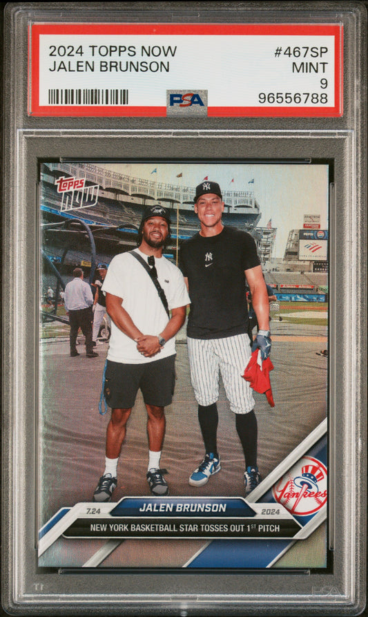 Graded 2024 Topps Now Jalen Brunson #467SP Baseball Card PSA 9 Mint