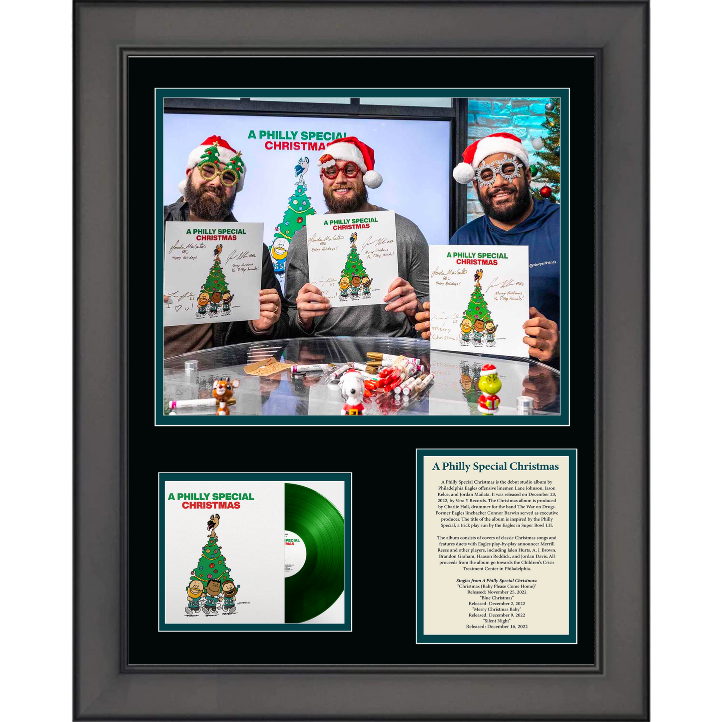 Framed A Philly Special Christmas Album Philadelphia Eagles 11"x14" Three Photo Collage