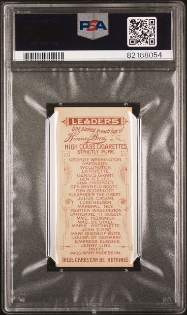 Graded 1889 N222 Kinney Bros. Leaders Alexander the Great Baseball Tobacco Card PSA 2 Good
