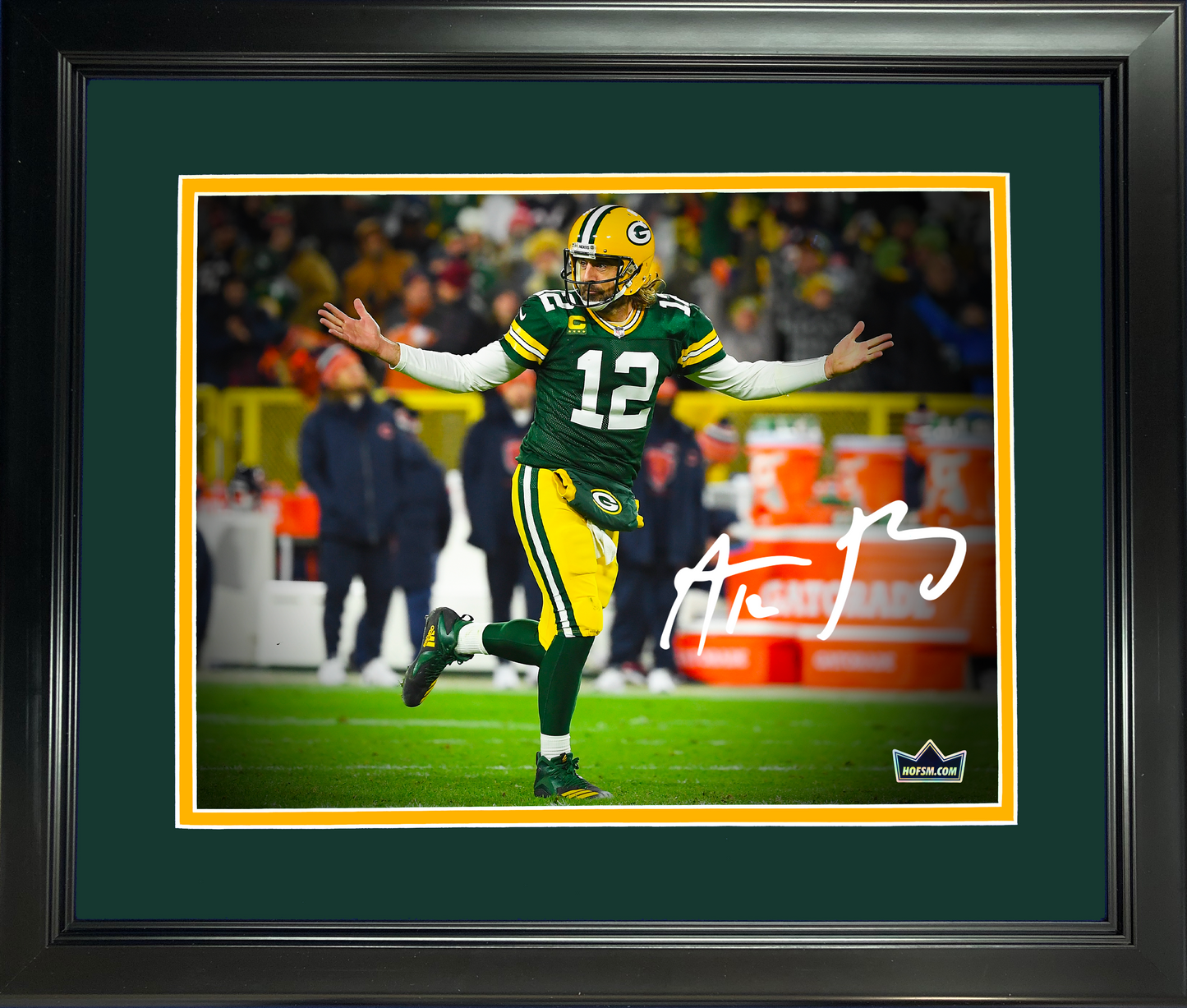 Framed Aaron Rodgers Green Bay Packers Facsimile Laser Engraved Signature Auto 11"x14"Football Photo HOFSM Holo