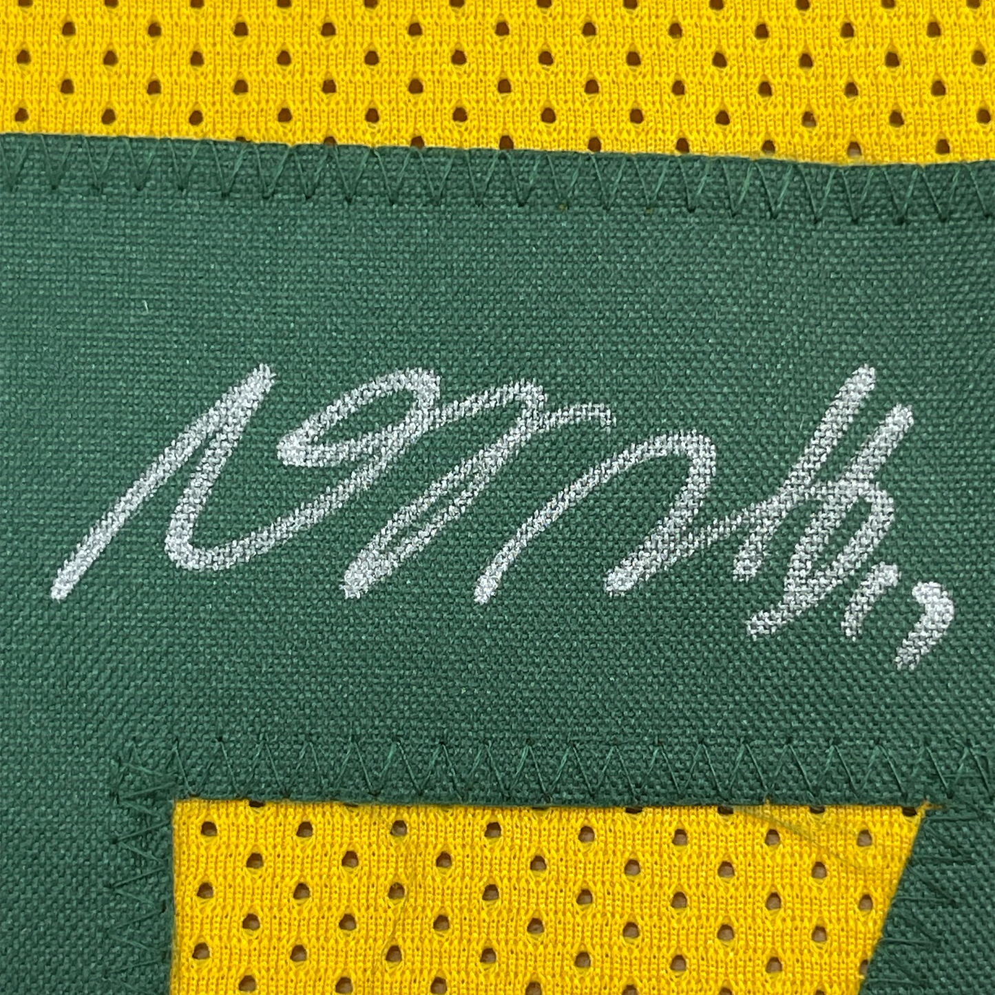 Framed Autographed/Signed Davante Adams 35x39 Green Bay Packers Yellow Football Jersey JSA COA