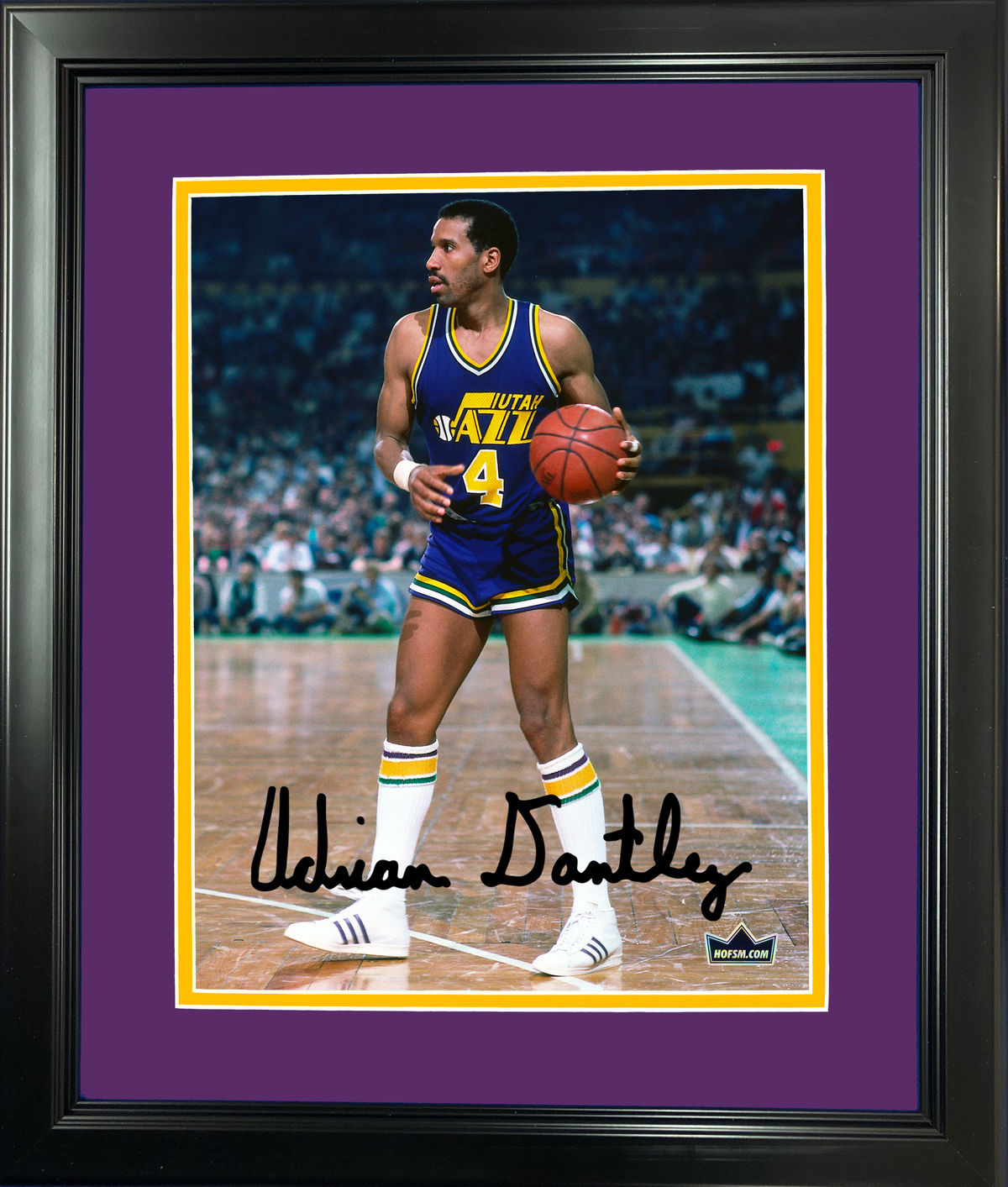 Framed Adrian Dantley Utah Jazz Facsimile Laser Engraved Signature Auto 11"x14"Basketball Photo HOFSM Holo