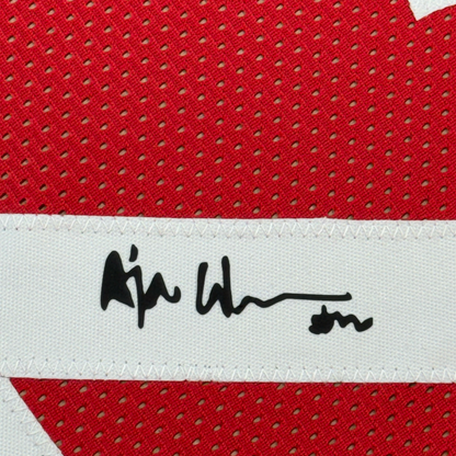 Framed Facsimile Autographed A'ja Wilson 35x39 Las Vegas Red Reprint Laser Auto Basketball Jersey