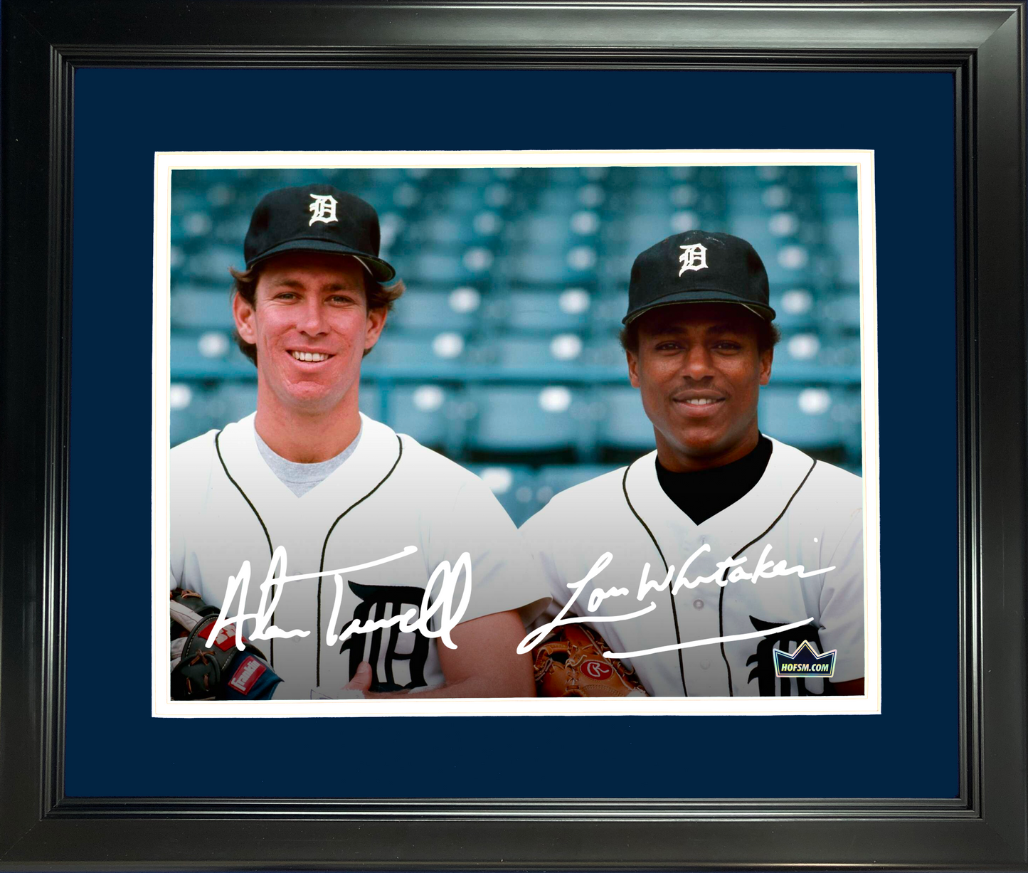 Framed Alan Trammell & Lou Whitaker Detroit Tigers Dual Facsimile Laser Engraved Signature Auto 11"x14"Baseball Photo HOFSM Holo