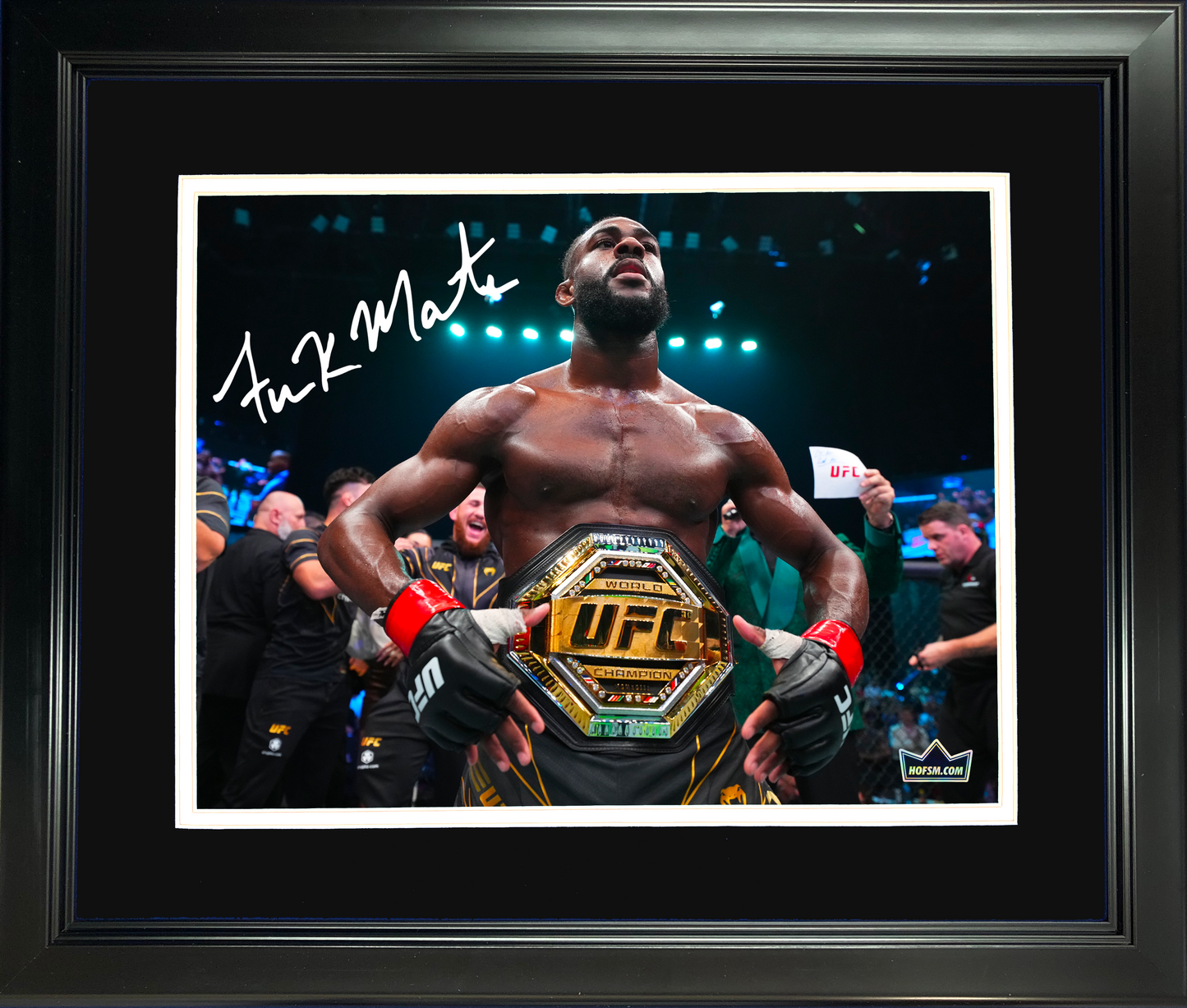 Framed Aljamain Sterling UFC MMA Facsimile Laser Engraved Signature Auto 11"x14"Photo HOFSM Holo