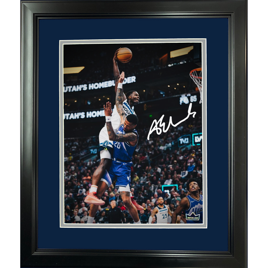 Framed Anthony Edwards Dunk on John Collins Minnesota Timberwolves Facsimile Laser Engraved Signature Auto 11"x14" Basketball Photo HOFSM Holo