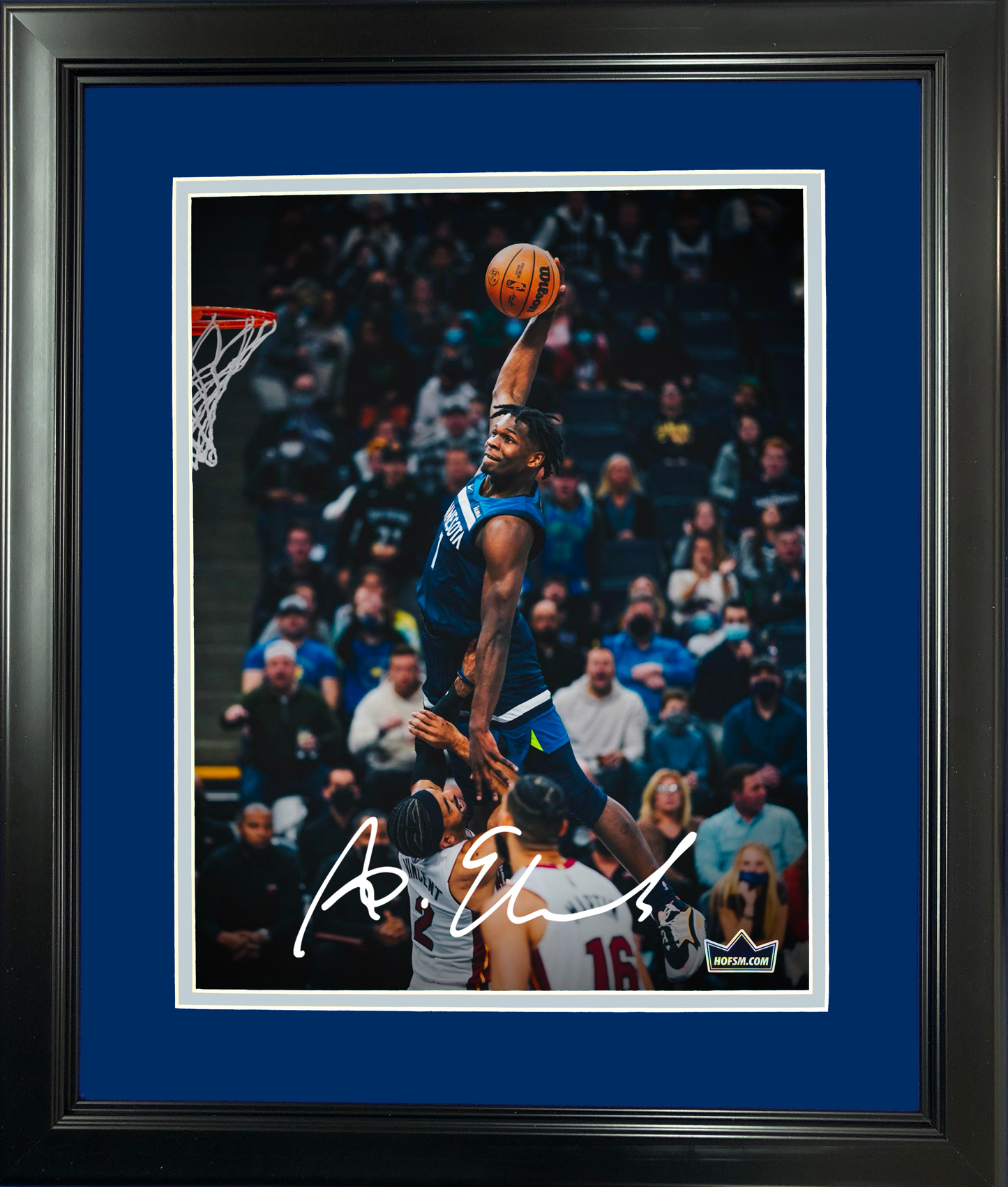 Framed Anthony Edwards Facsimile Laser Engraved Signature Auto 11"x14"Basketball Photo HOFSM Holo