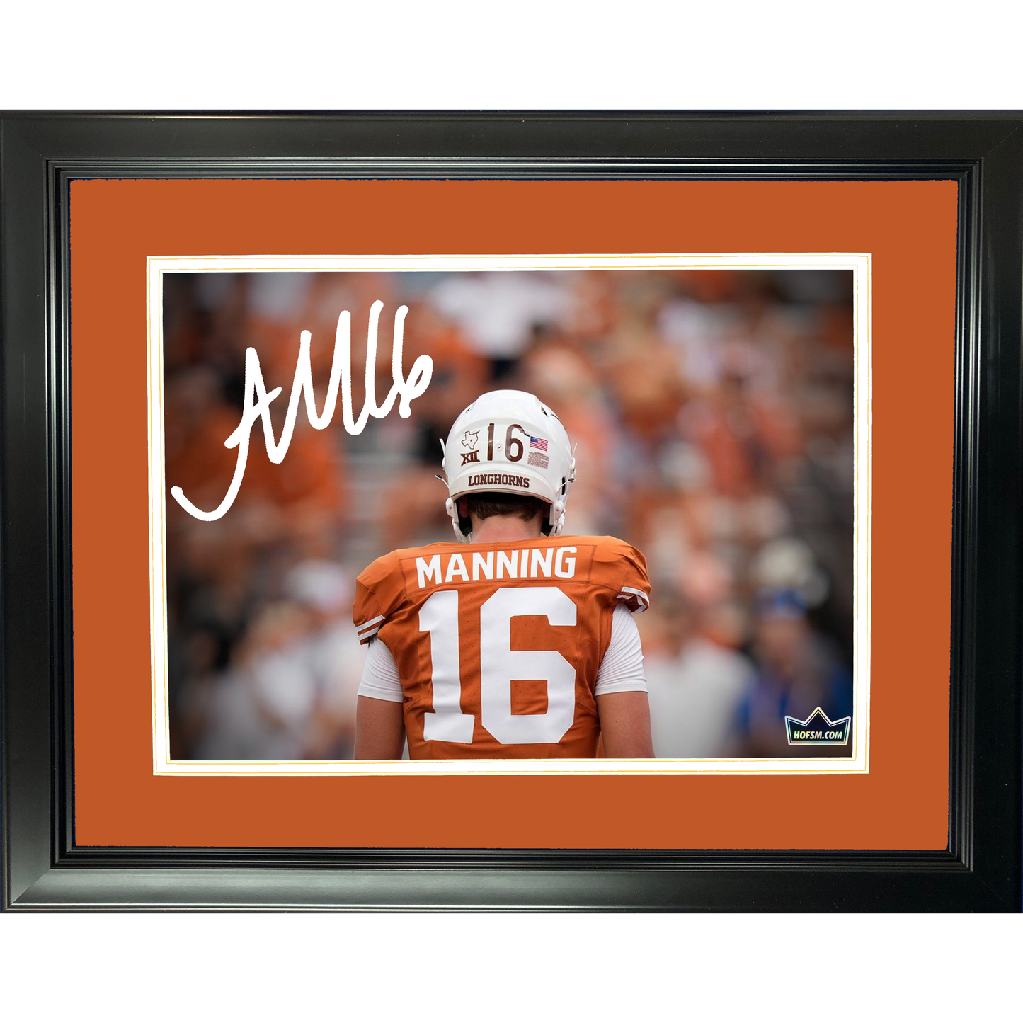 Framed Arch Manning Facsimile Laser Engraved Signature Auto Texas Longhorns 11"x14" College Football Photo HOFSM Holo