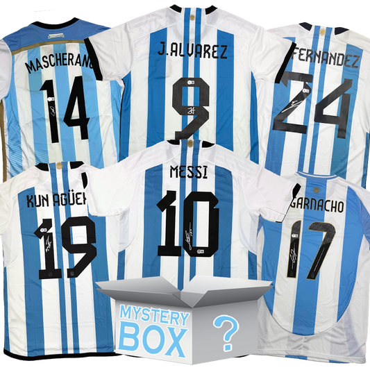 Argentina Soccer Autographed/Signed Jersey Mystery Box with PSA JSA or Beckett COA