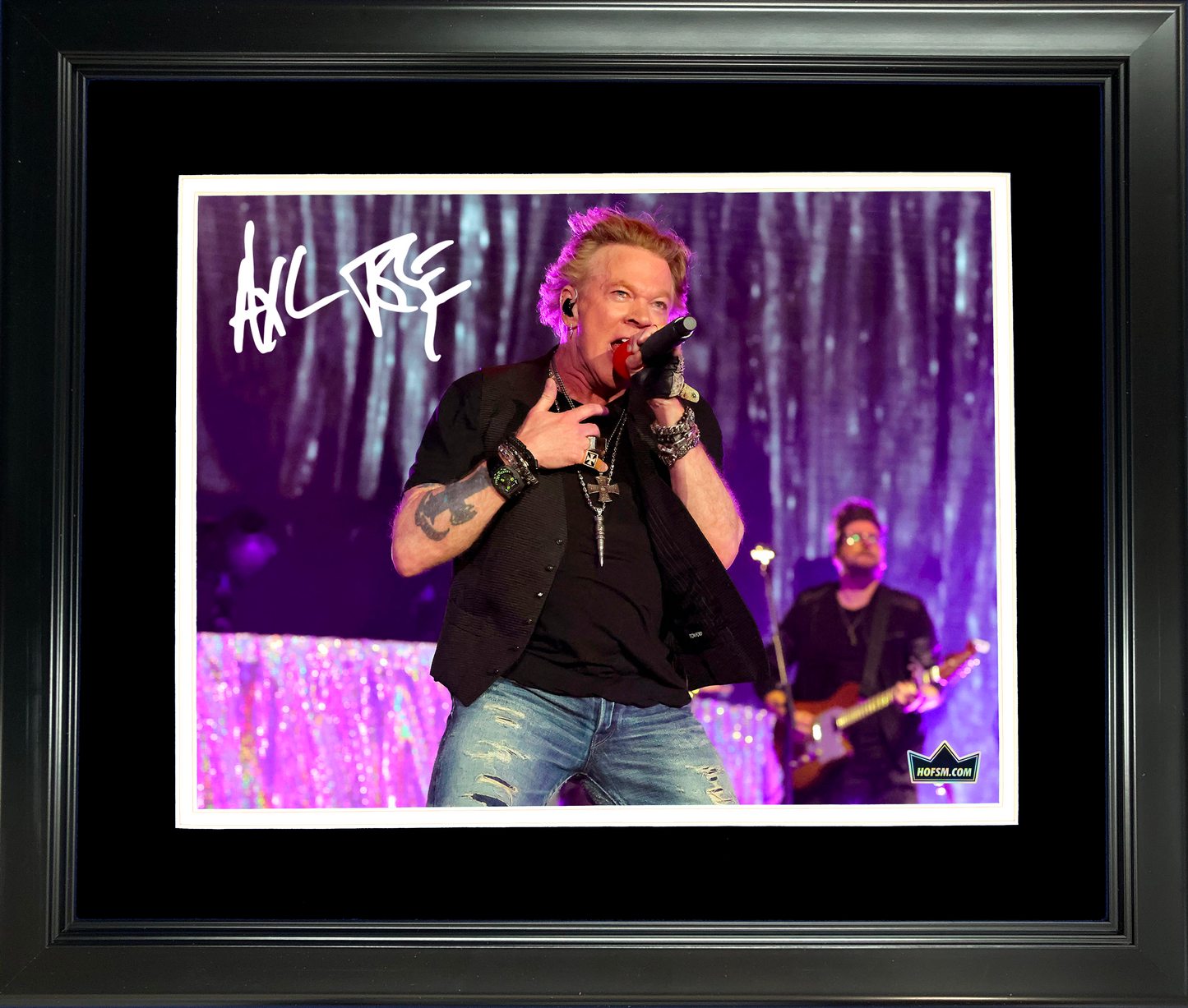 Framed Axl Rose Facsimile Laser Engraved Signature Auto 11"x14" Music Photo HOFSM Holo