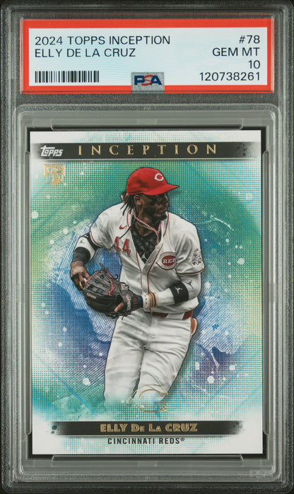 Graded 2024 Topps Inception Elly De La Cruz #78 Rookie RC Baseball Card PSA 10 Gem Mint