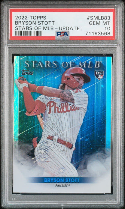 Graded 2022 Topps Bryson Stott #SMLB83 Stars of MLB Update Rookie RC Baseball Card PSA 10 Gem Mint