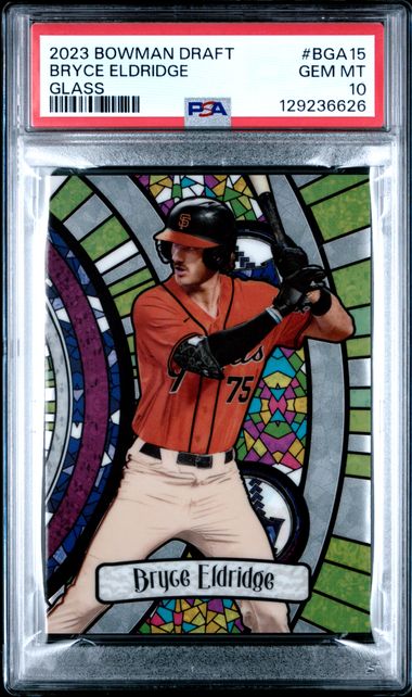Graded 2023 Topps Bowman Draft Bryce Eldridge #BGA15 Glass Rookie RC Baseball Card PSA 10 Gem Mint