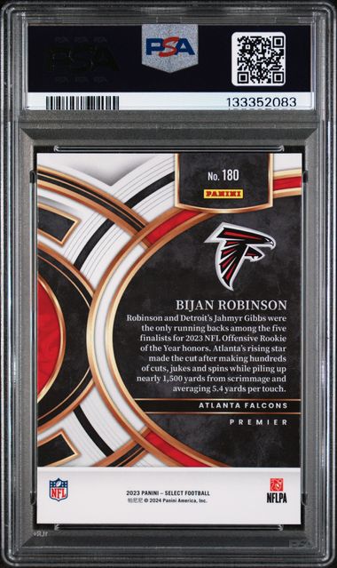 Graded 2023 Panini Select Bijan Robinson #180 Rookie RC Football Card PSA 10 Gem Mint