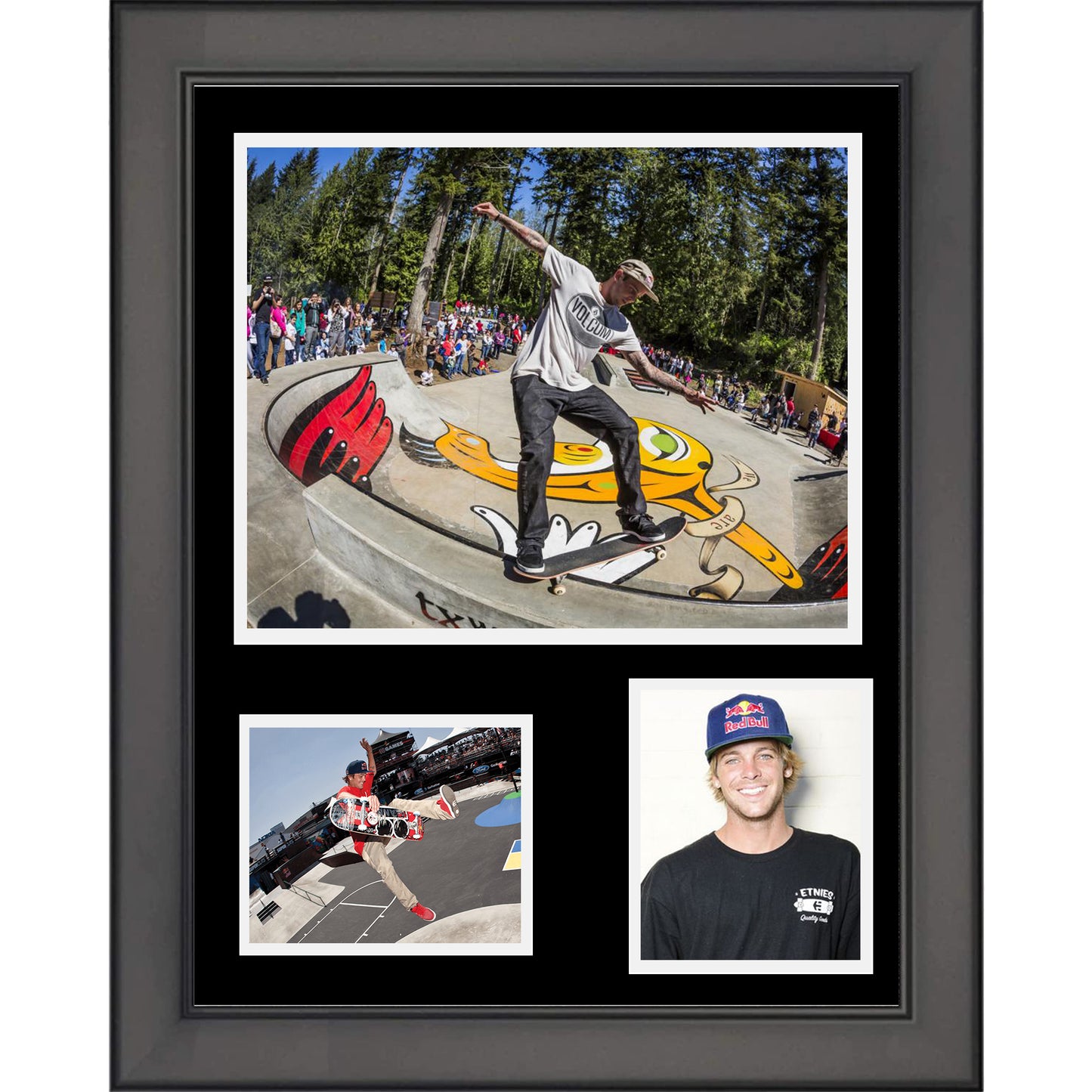 Framed Ryan Sheckler 11"x14" Skateboarding Three Photo Collage