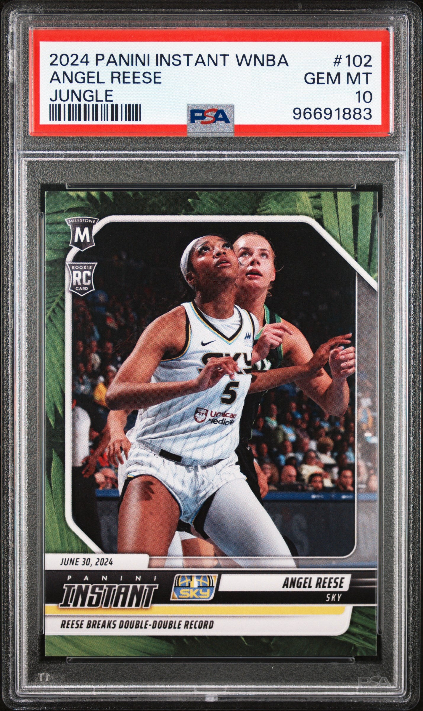 Graded 2024 Panini Instant WNBA Angel Reese #102 Jungle /25 Rookie RC Basketball Card PSA 10 Gem Mint