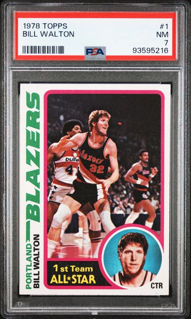 Graded 1978 Topps Bill Walton #1 Basketball Card PSA 7 Near Mint