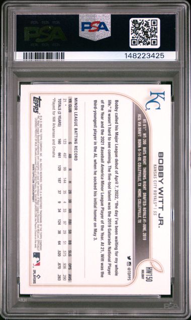Graded 2022 Topps Holiday Bobby Witt Jr. #HW150 Rookie RC Baseball Card PSA 10 Gem Mint
