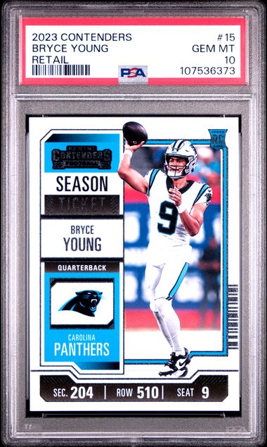 Graded 2023 Panini Contenders Retail Bryce Young #15 Rookie RC Football Card PSA 10 Gem Mint