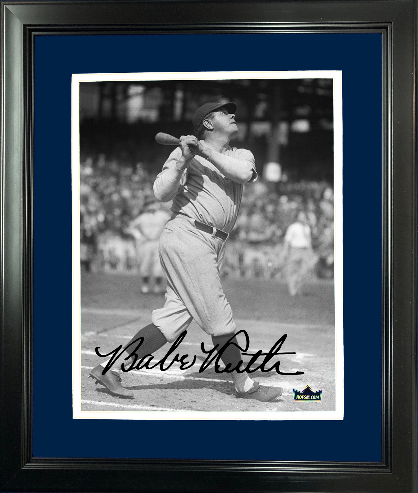 Framed Babe Ruth New York Yankees Facsimile Laser Engraved Signature Auto 11"x14" Baseball Photo HOFSM Holo