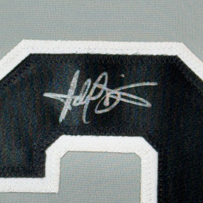 Framed Autographed/Signed Harold Baines 35x39 Chicago Grey Baseball Jersey Beckett BAS COA