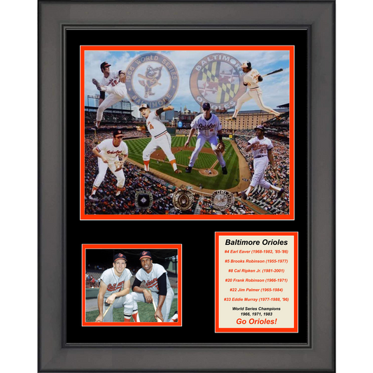 Framed Baltimore Orioles All-Time Greats Legends 11"x14" Baseball Three Photo Collage