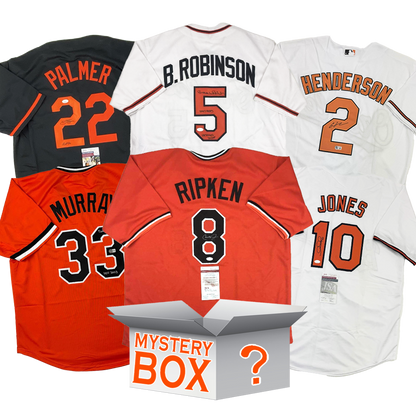 Autographed/Signed Baltimore Baseball Jersey Mystery Box with PSA JSA or Beckett COA