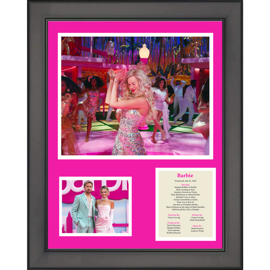Framed Barbie Movie Margot Robbie & Ryan Gosling 11"x14" Three Photo Collage