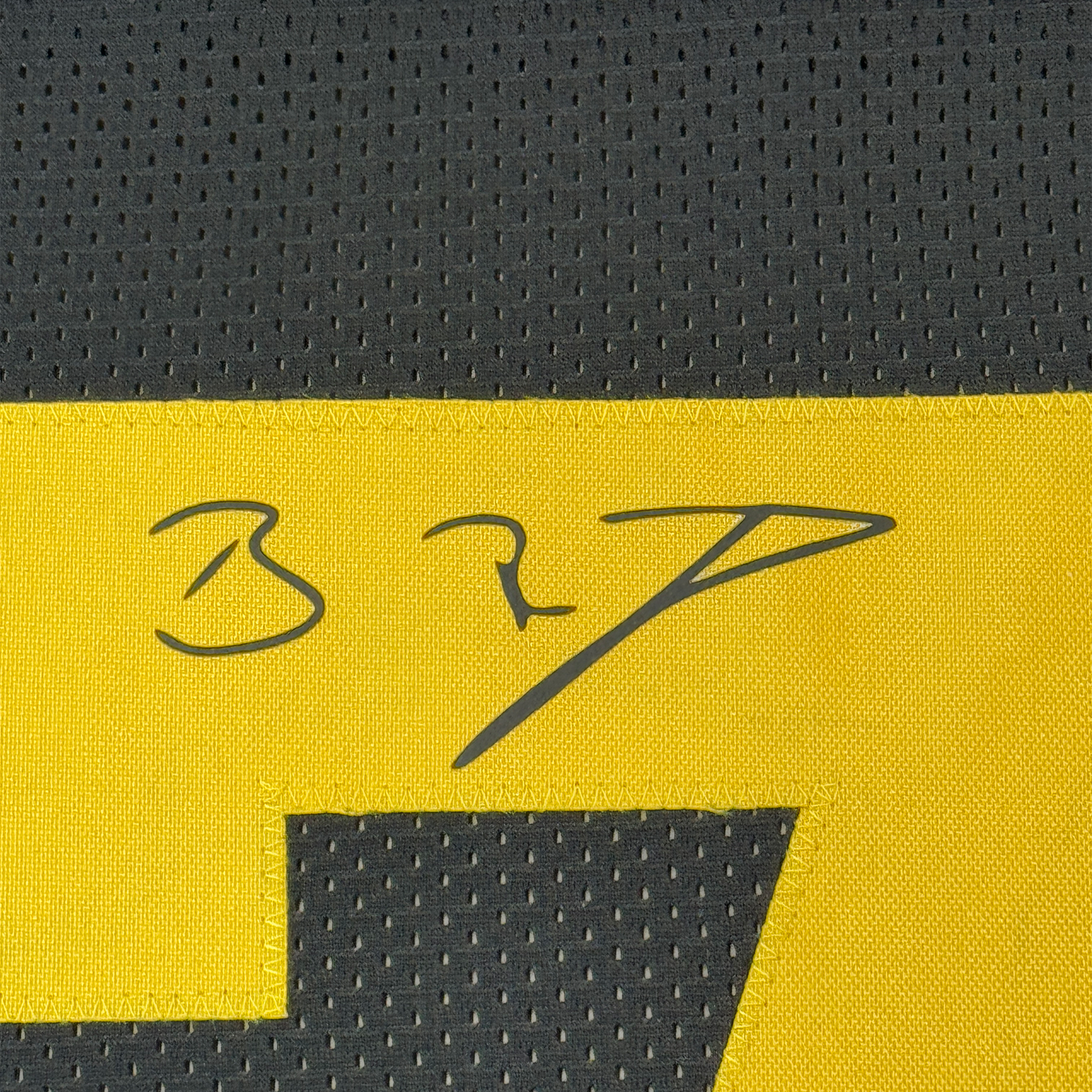 Framed Facsimile Autographed Ben Roethlisberger 35x39 Pittsburgh Color Rush Reprint Laser Auto Football Jersey Size Men's XL