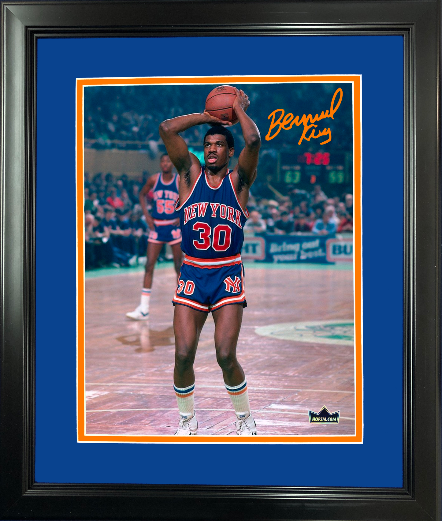 Framed Bernard King Facsimile Laser Engraved Signature Auto 11"x14"Basketball Photo HOFSM Holo
